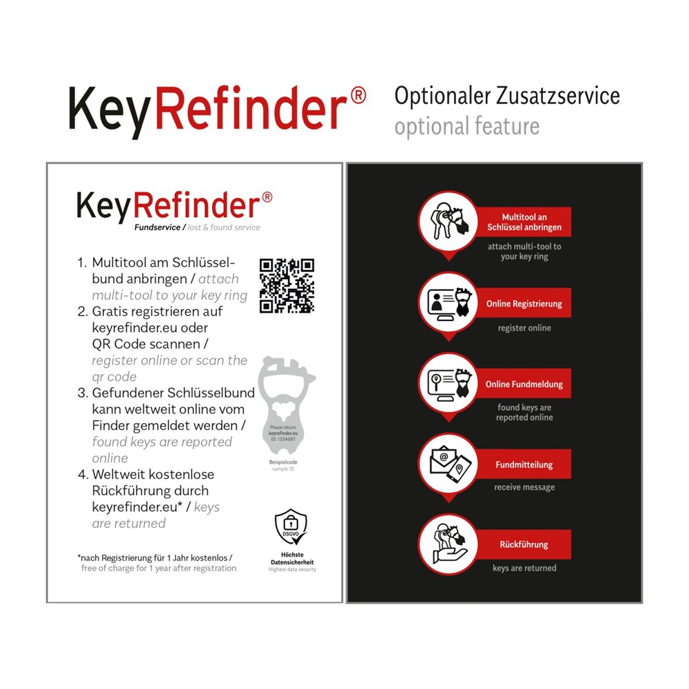 Geschenkartikel: ROMINOX® Key Tool House / Haus (21 Funktionen) im Motiv-Mäppchen Deutschland Fan Jubelverstärker
