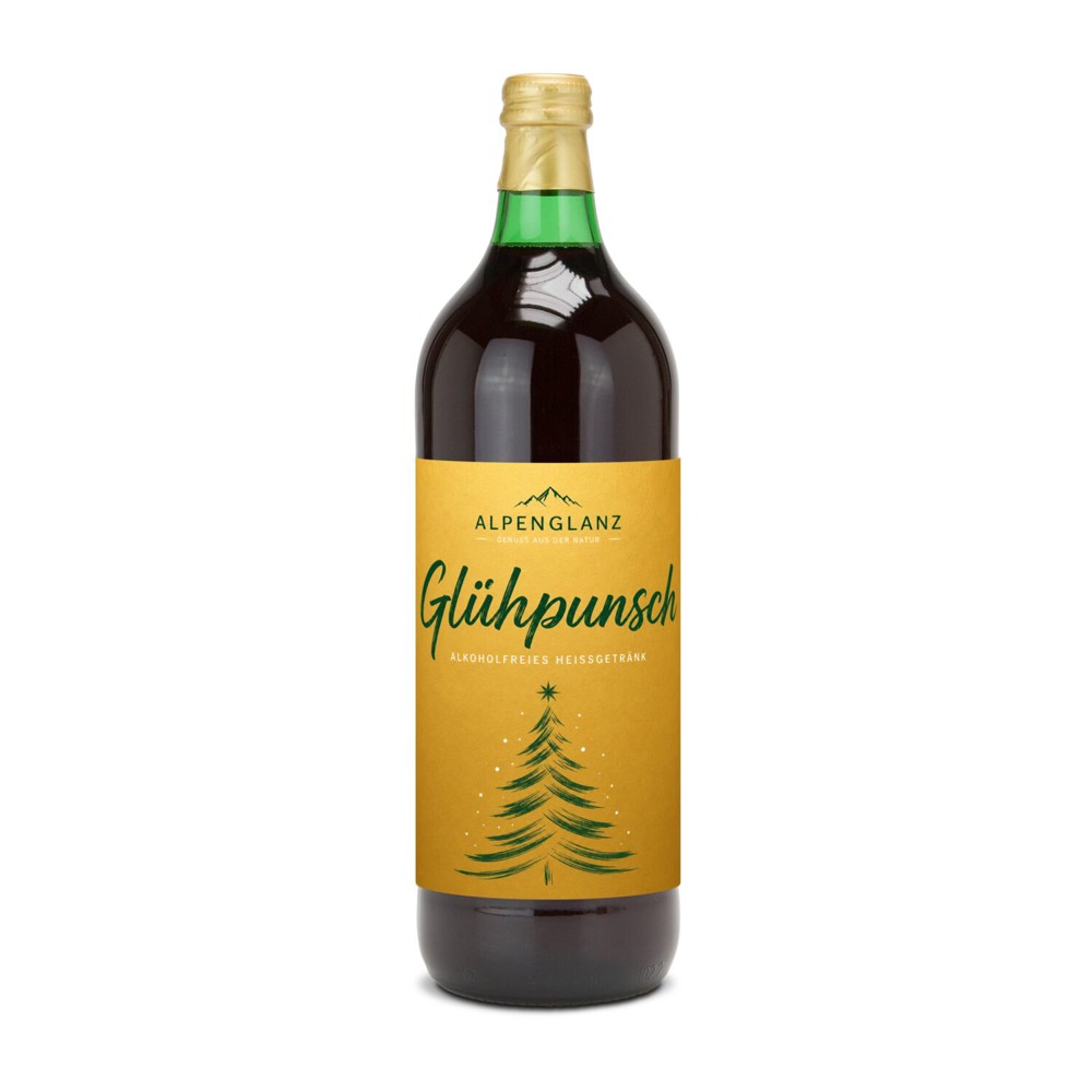 Glühpunsch, alkoholfrei - Flasche grün, mit Schraubverschluss, 1 l