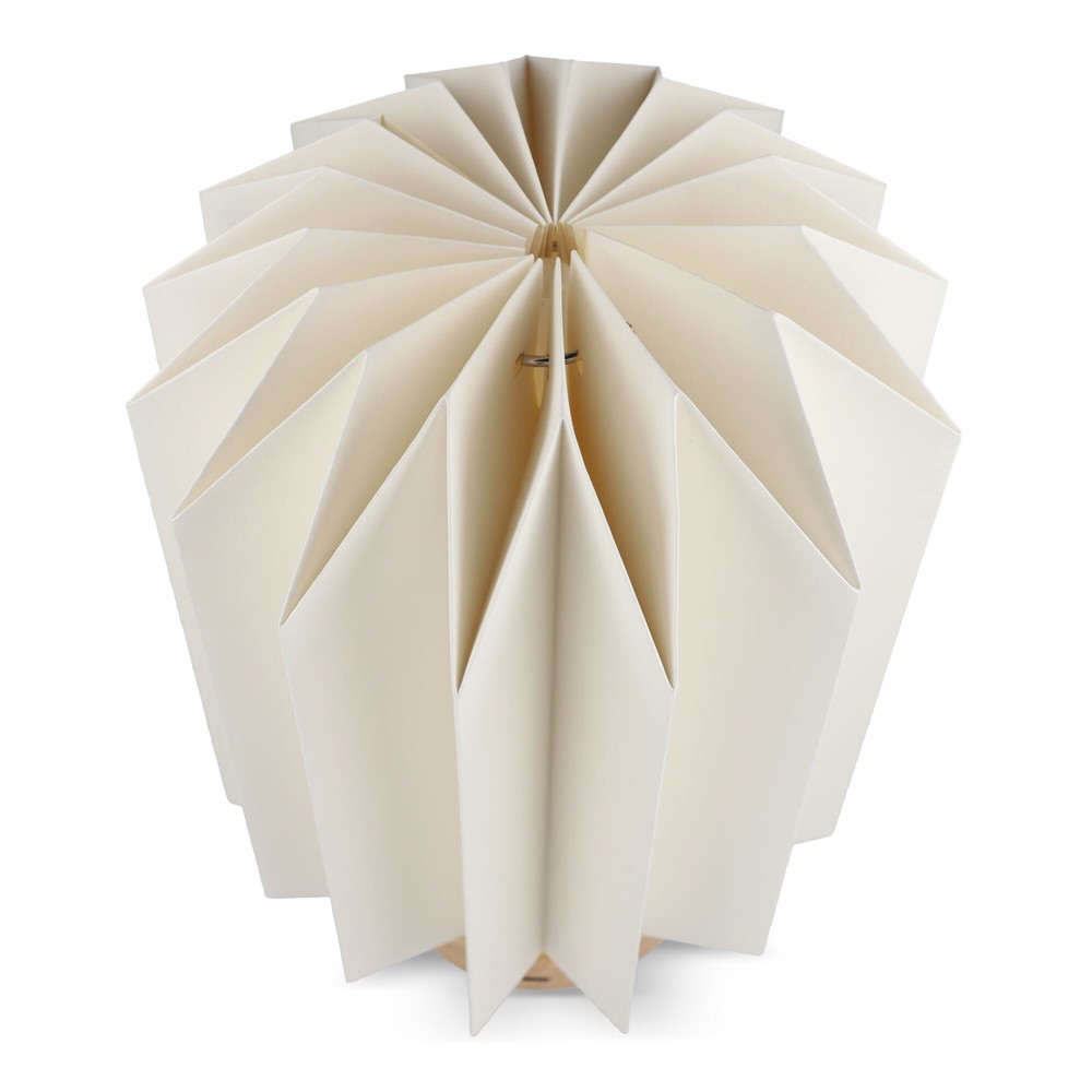 Coollux faltbare Papier-LED-Lampe Eos auf Holzsockel, 25 cm (Briefkastengröße)