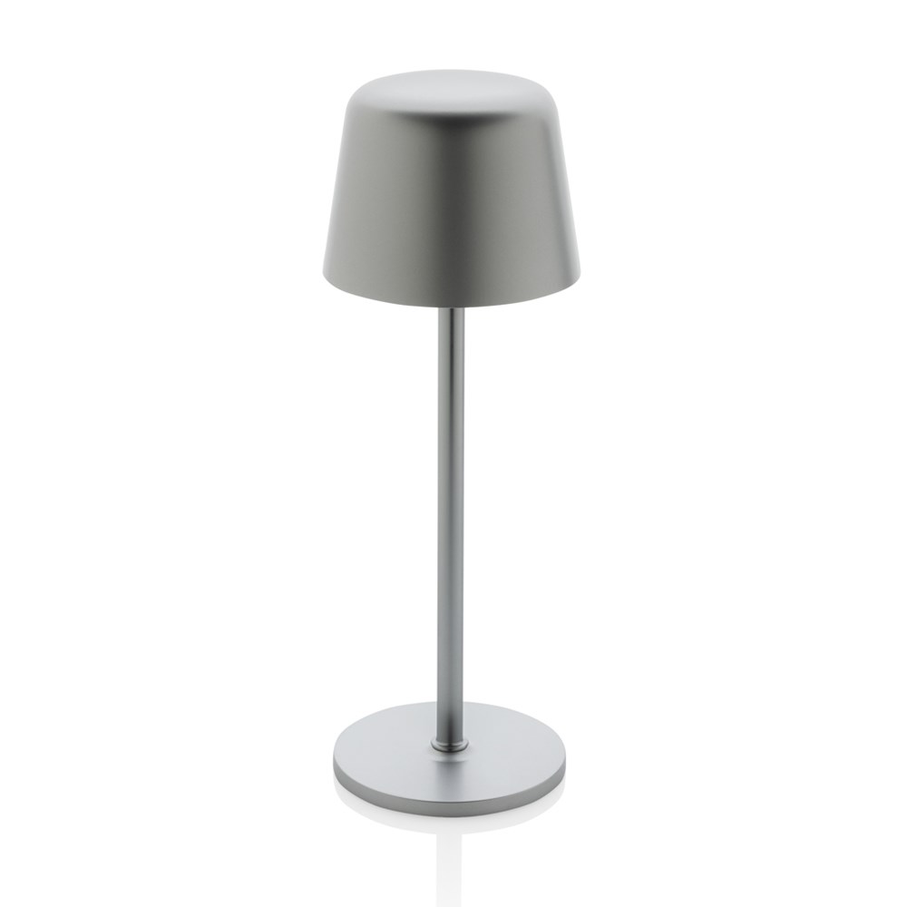Zenic USB Tischleuchte aus RCS recyceltem Kunststoff - silber (± PMS 428)