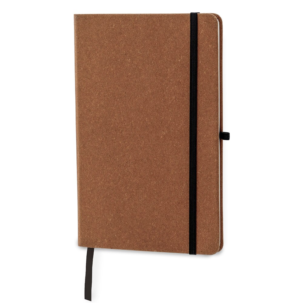 Hardcover-Notizbuch mit Einband aus recycelten Leder DIN A5 - hellbraun